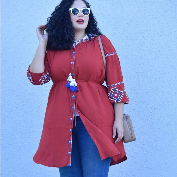 LOFT Dresses & Skirts - Shirtdress with embroidery and tassel